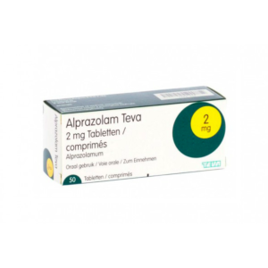 Alprazolam Teva 2mg white and yellow box