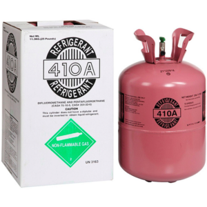 Refrigerant Gas R410A gas bottle and white box