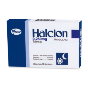 Triazolam Halcion 0.250mg white and blue box